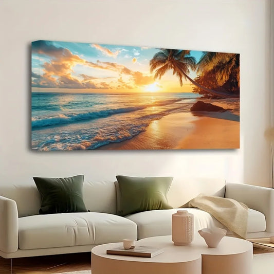Relaxing Sunrise Skyline Wall Canvas