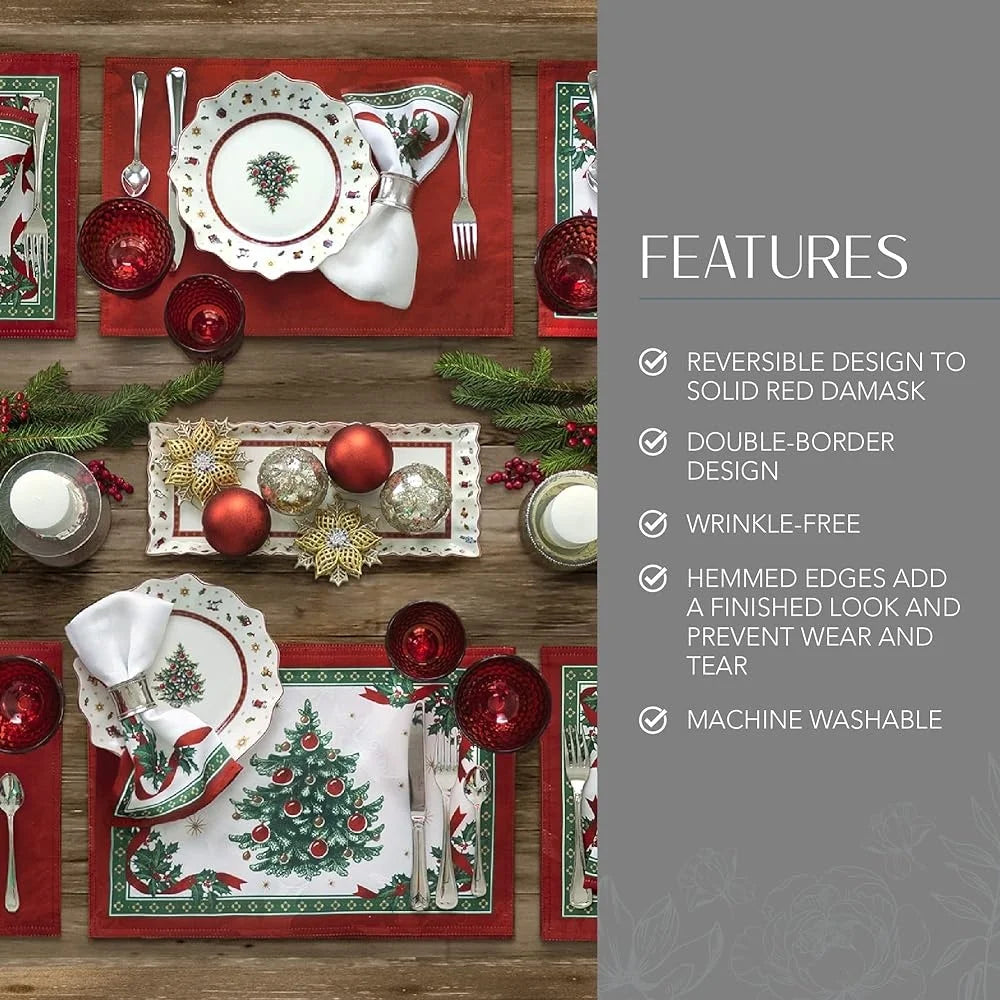 4-Pc Reversible Christmas Placemats