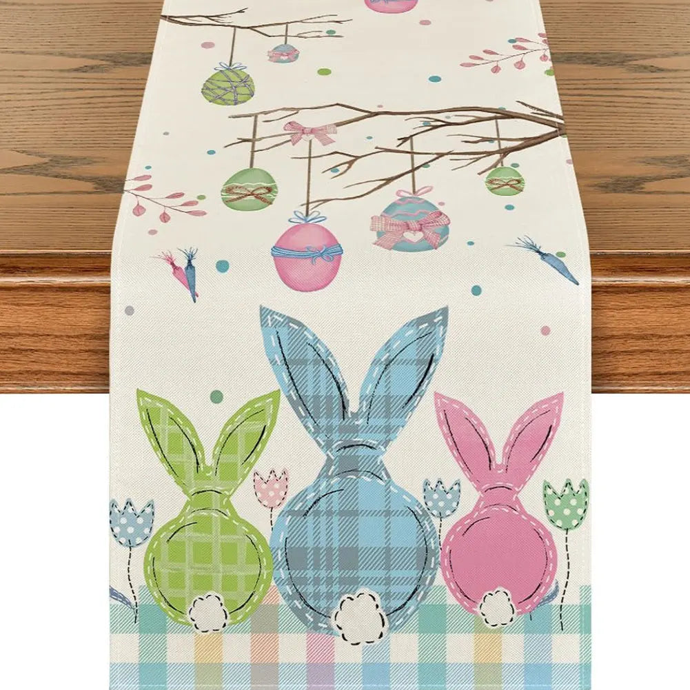 Easter/Spring Linen Table Runner