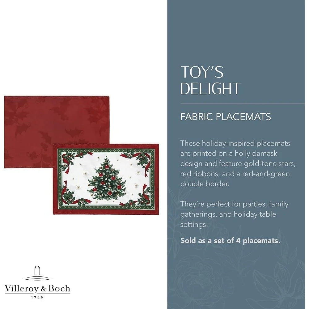 4-Pc Reversible Christmas Placemats