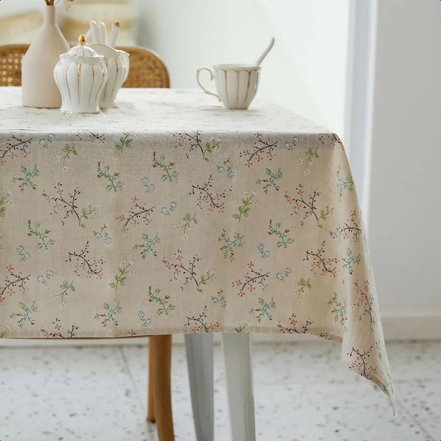 Pastoral Beige Linen Table Cloth