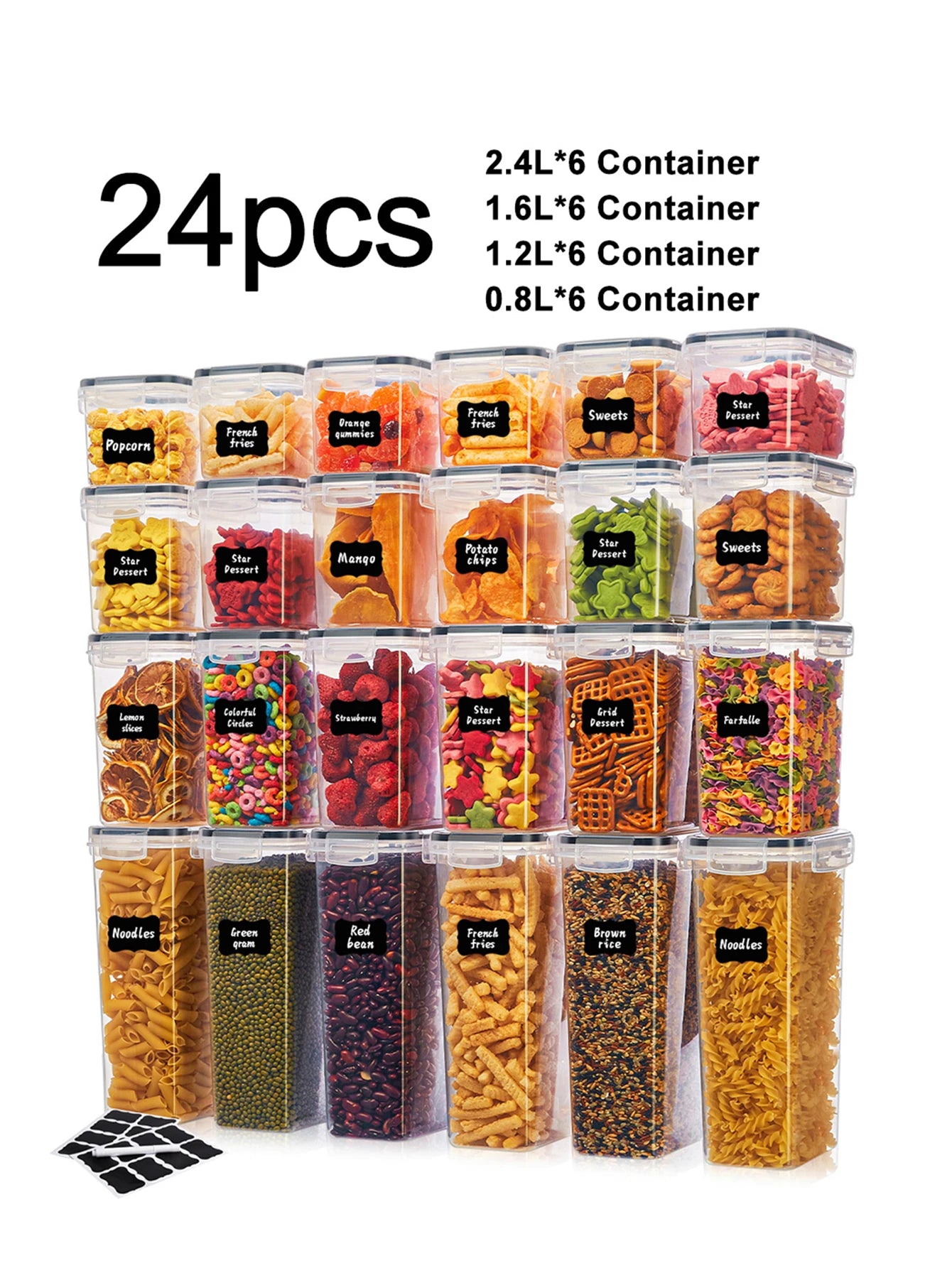 24-pc Food Storage Containers w/Lids