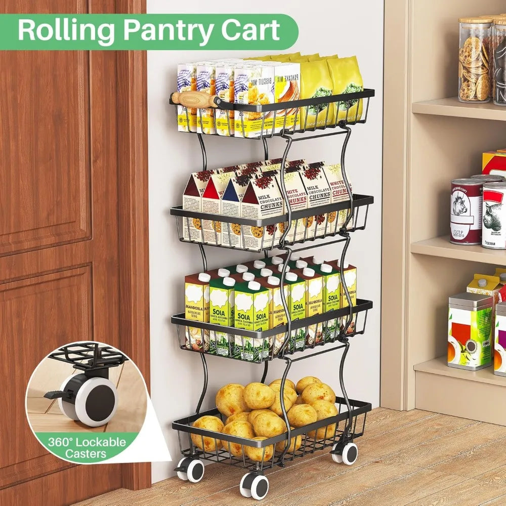 Stackable Metal Wire Basket Stand/Organizer