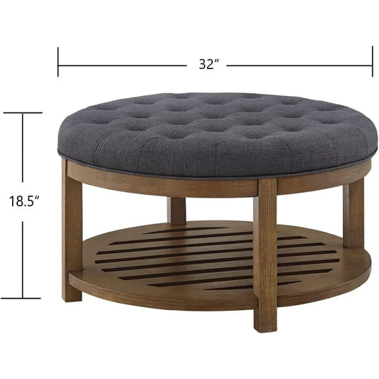 Linen Ottoman/Coffee Table