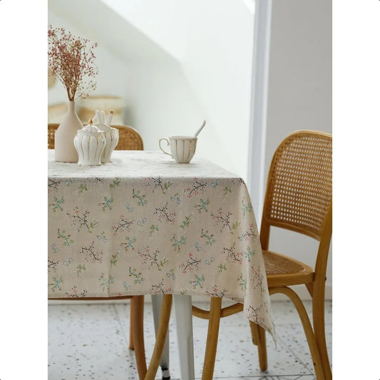 Pastoral Beige Linen Table Cloth