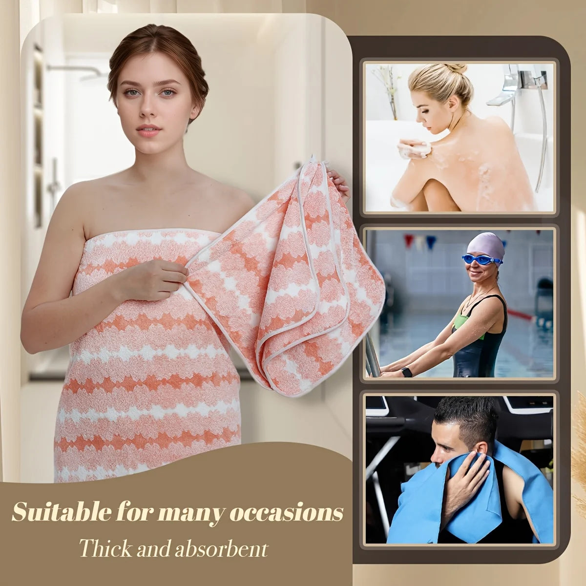 4 or 8 Pc Soft Absorbent Quick Dry Bath Towels