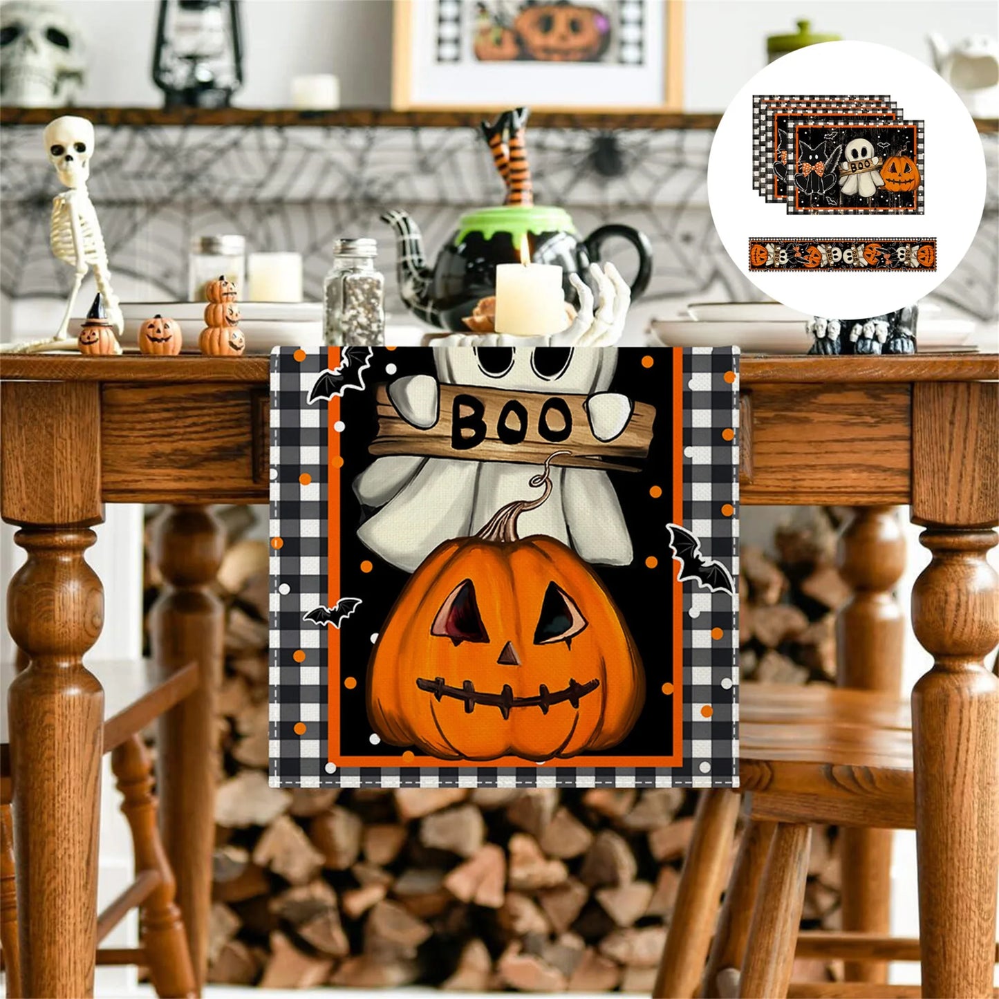 Halloween Table Runner & Placemat Set