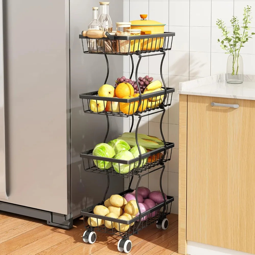 Stackable Metal Wire Basket Stand/Organizer