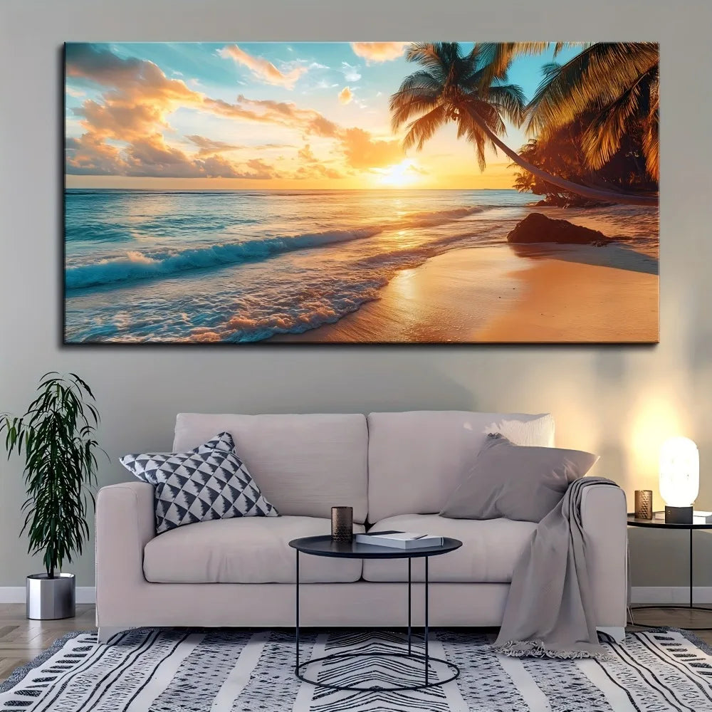 Relaxing Sunrise Skyline Wall Canvas