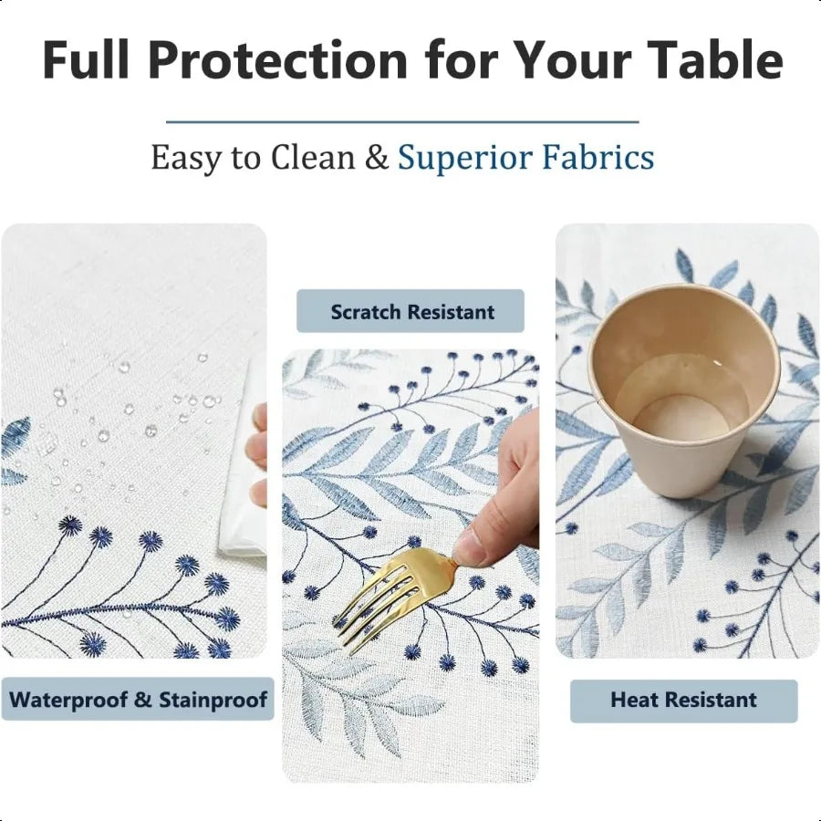 Linen Embroidered Tablecloth