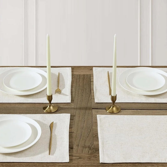 4-Luxury Linen Blend Placemats