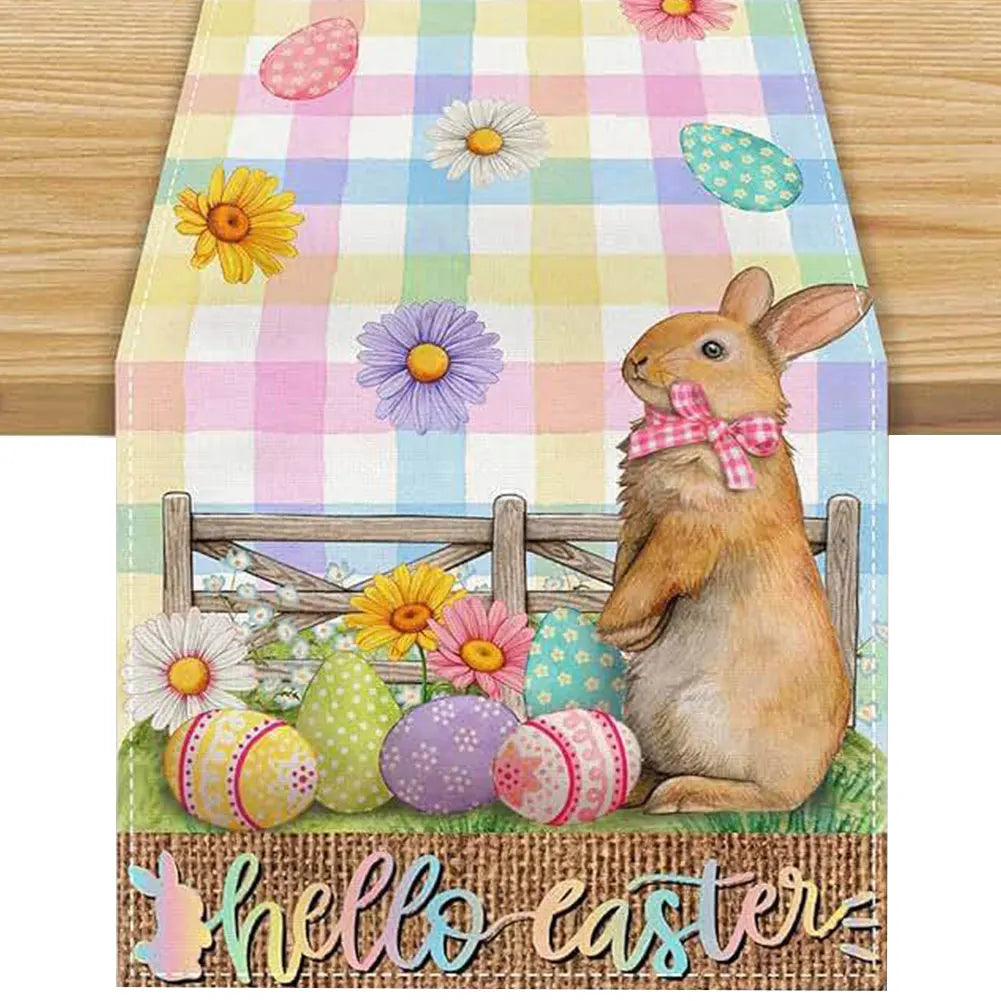 Easter/Spring Linen Table Runner