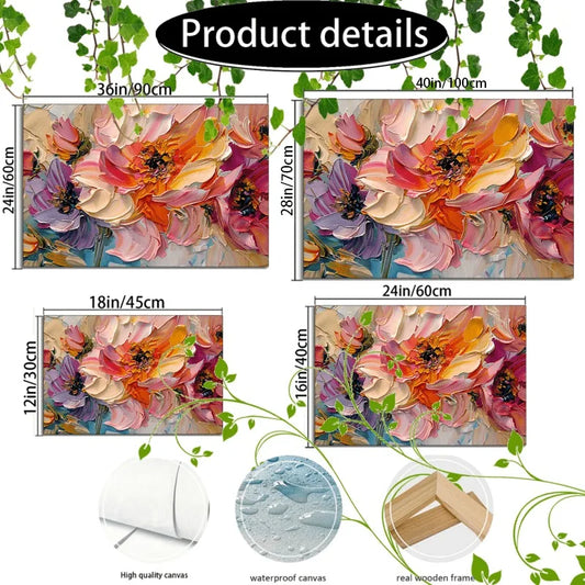 Textured Pastel Floral Wall Canvas