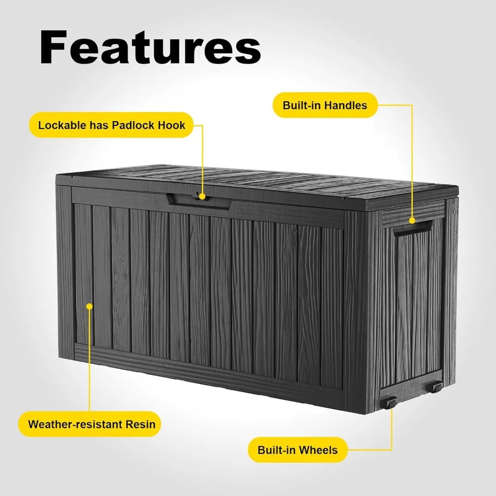 75 Gallon Mobile Waterproof Resin Deck Box