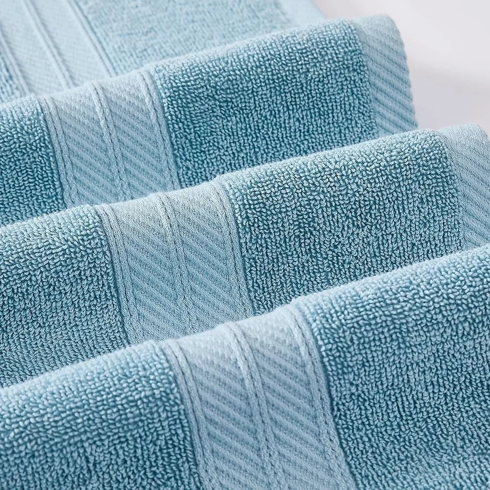 6-Pc Reversible Yarn Dyed Jacquard Trefoil Filigree Bath Set