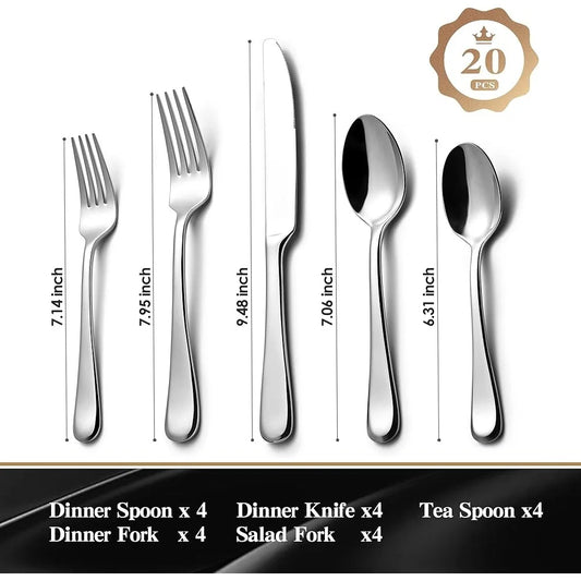 20-Pc Stainless Steel Flatware Set