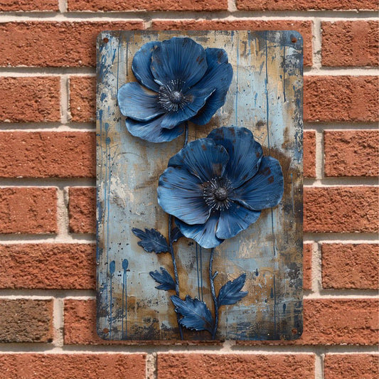 Vintage Floral Metal Tin Wall Decoration