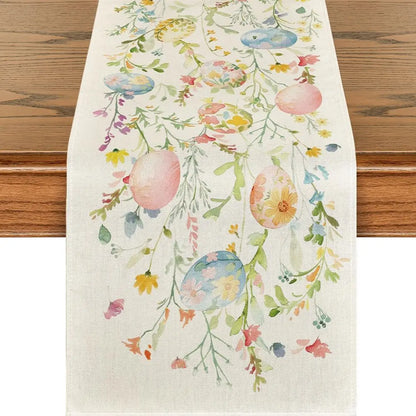 Easter/Spring Linen Table Runner
