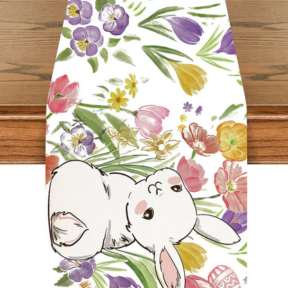 Easter/Spring Linen Table Runner