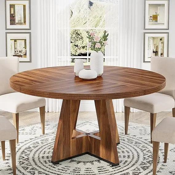 Farmhouse Round Dining Table Seats 4
