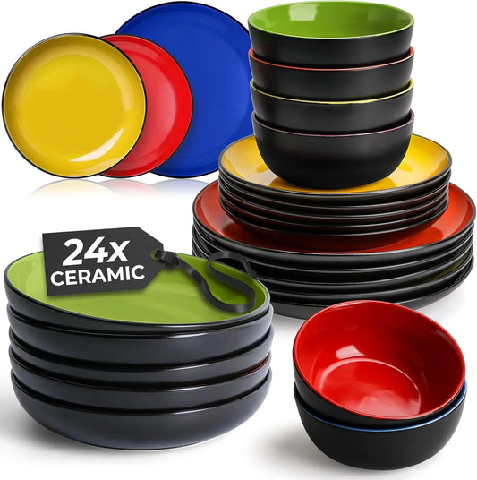 24-Pc Stoneware Dinner Set