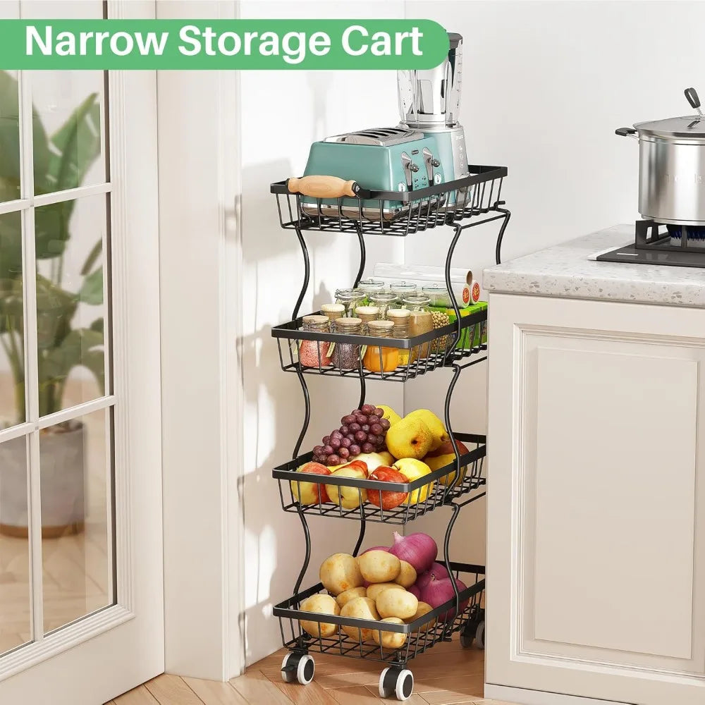 Stackable Metal Wire Basket Stand/Organizer