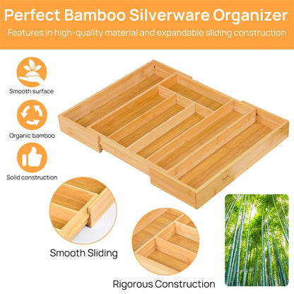 Expandable Bamboo Drawer Organizer