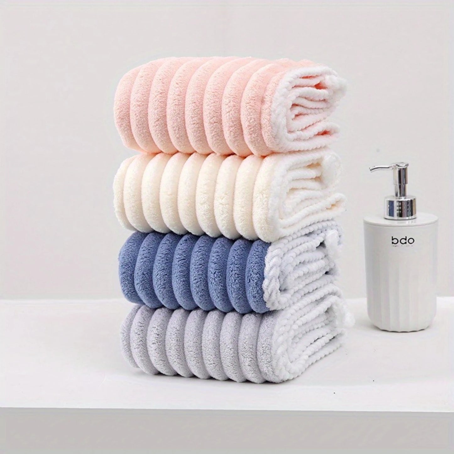 3-pc Coral Velvet Bath Towel Set