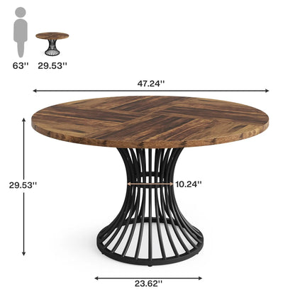 47-Inch Farmhouse Round Dining Table