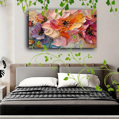 Textured Pastel Floral Wall Canvas