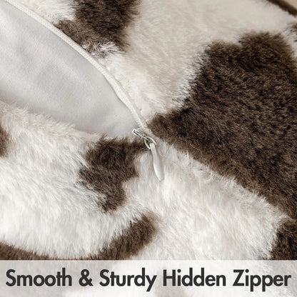 Pair of Luxury Cowhide Decorative Throw Pillow Covers