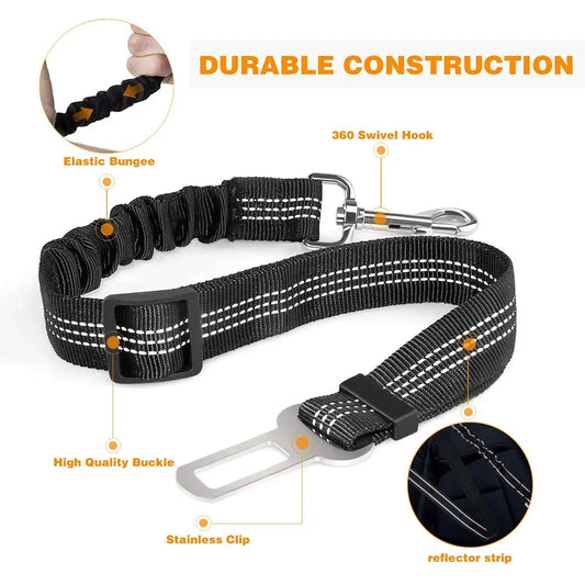 Retractable Elastic Pet Safety Car Seat Belt