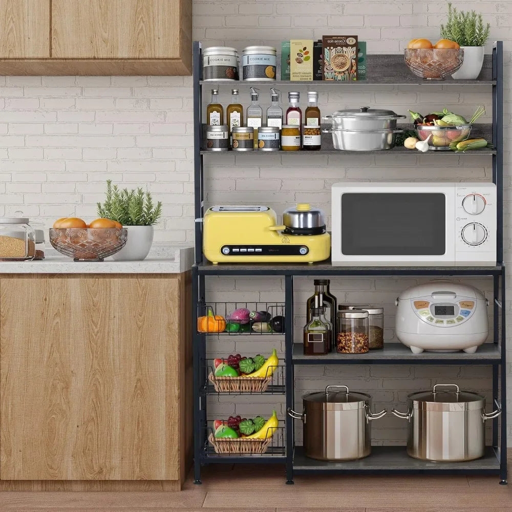 Kitchen Bakers Rack with Microwave Shelf