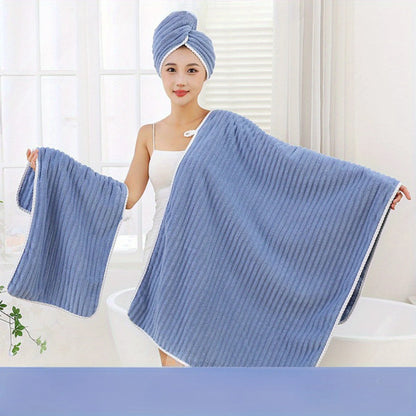 3-pc Coral Velvet Bath Towel Set