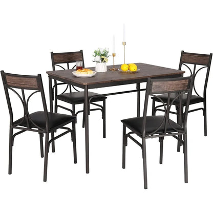 Small Space Kitchen/Dining Room Table Set w/4 Chairs
