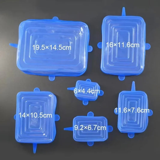 6-Pc  Square Reusable Stretch Lids