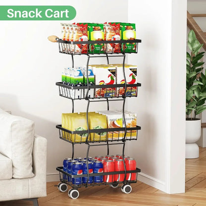 Stackable Metal Wire Basket Stand/Organizer