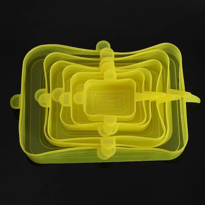 6-Pc  Square Reusable Stretch Lids