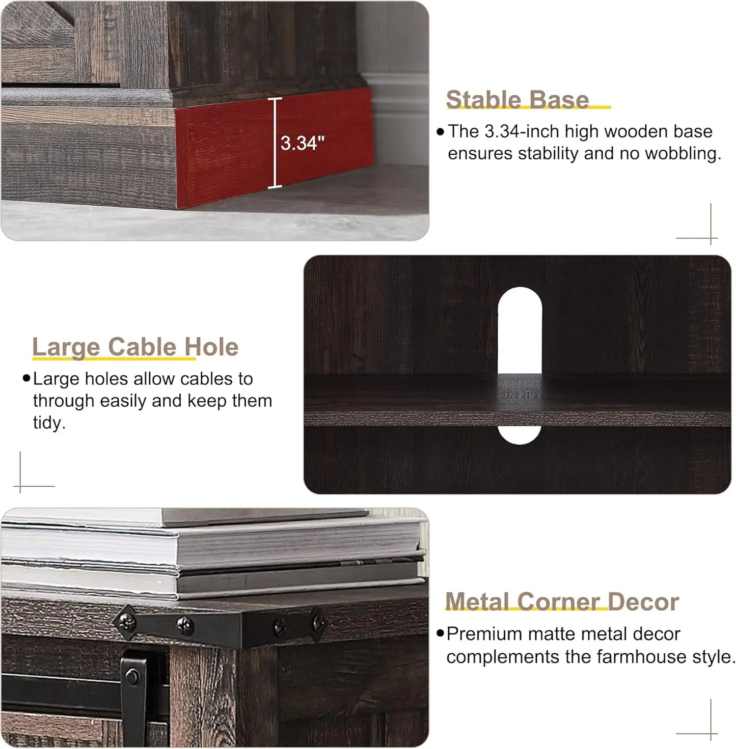 Farmhouse Rustic Wood Entertainment Center
