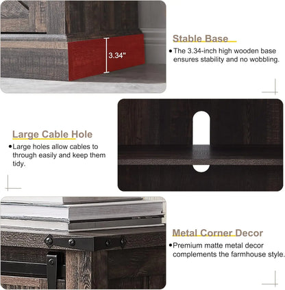 Farmhouse Rustic Wood Entertainment Center