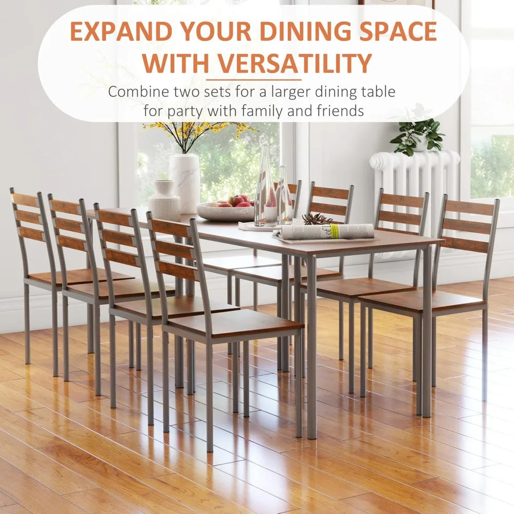 Modern Rectangular Dining Table w/4 Chairs