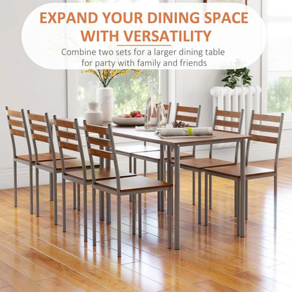 Modern Rectangular Dining Table w/4 Chairs