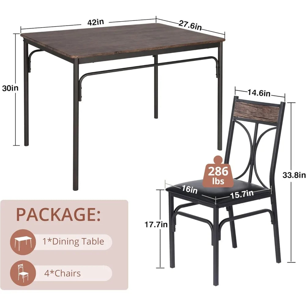 Small Space Kitchen/Dining Room Table Set w/4 Chairs