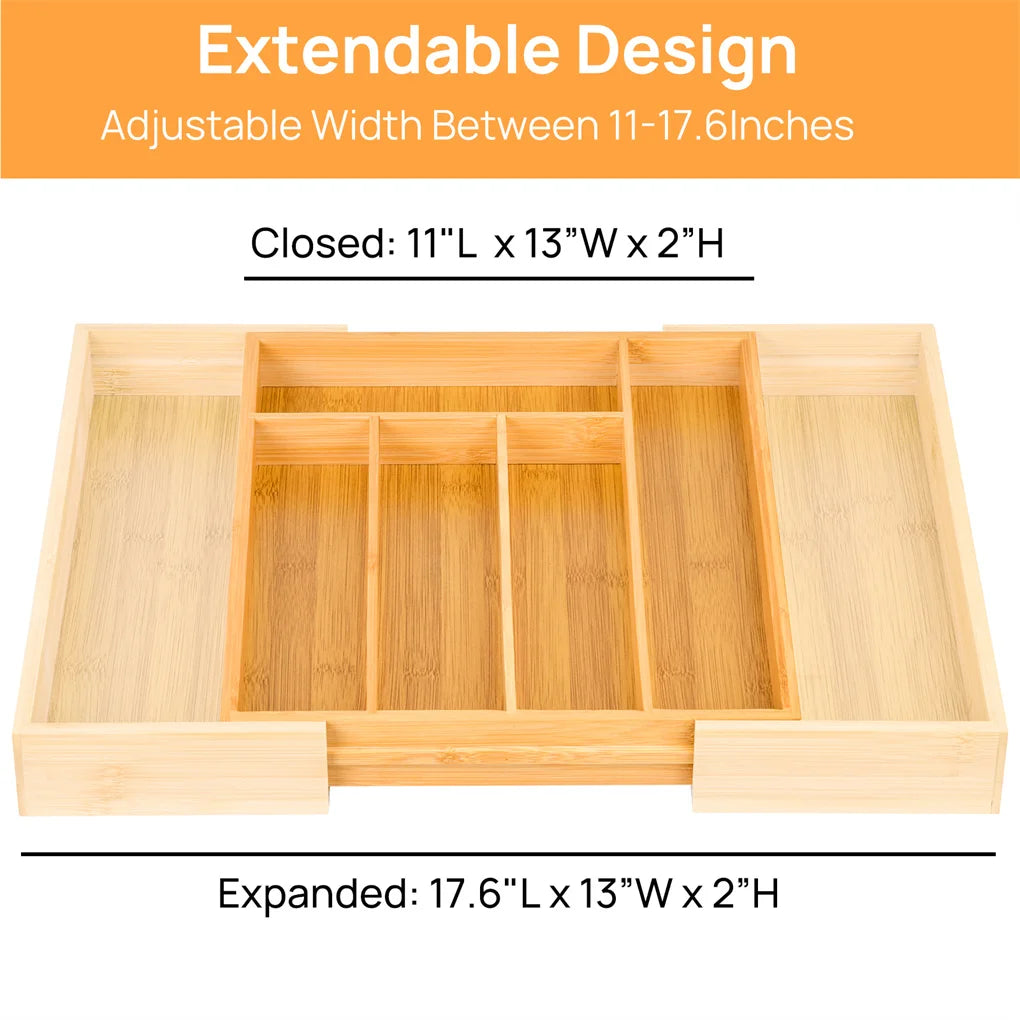 Expandable Bamboo Drawer Organizer