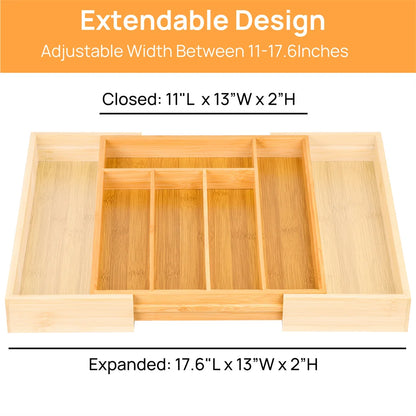 Expandable Bamboo Drawer Organizer