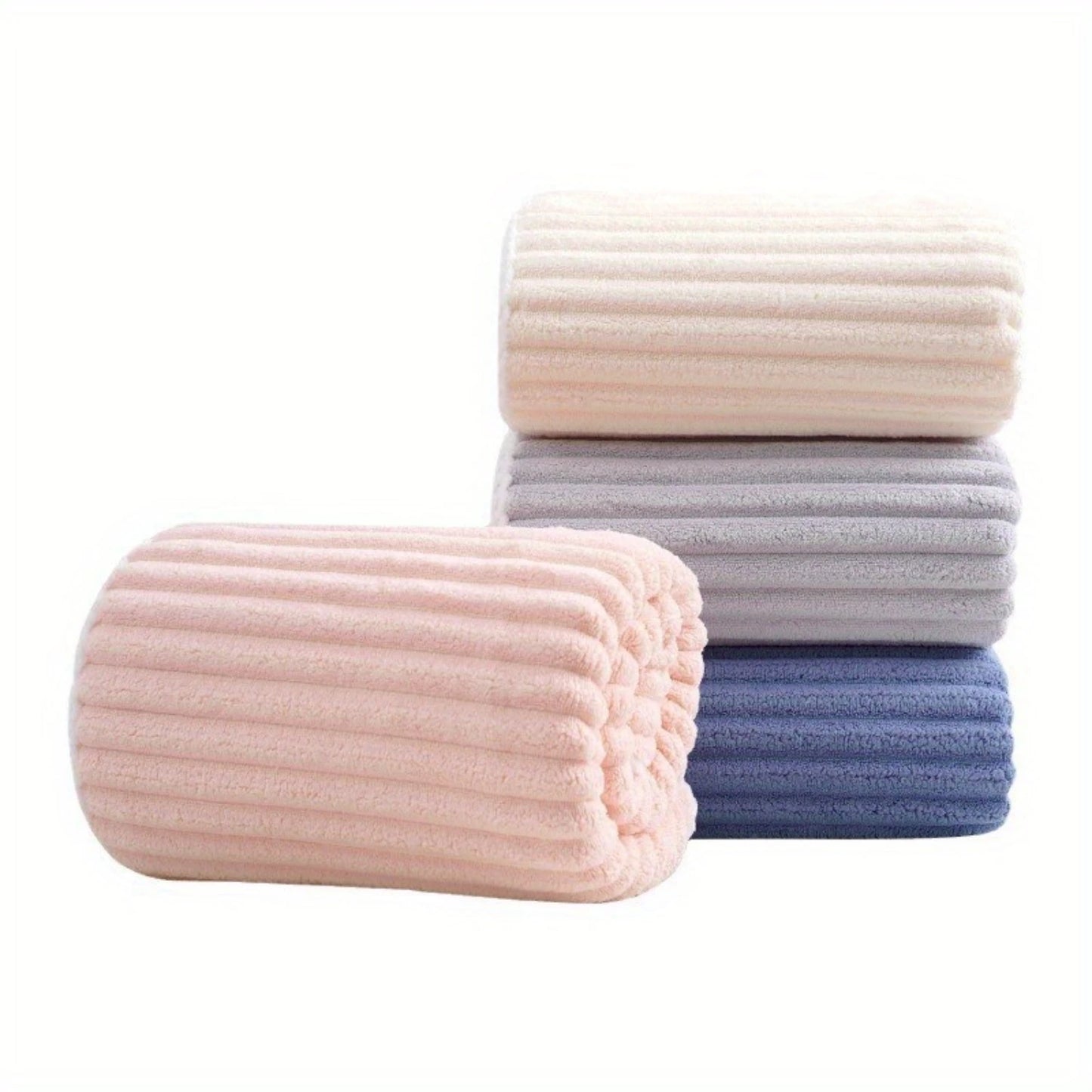 3-pc Coral Velvet Bath Towel Set