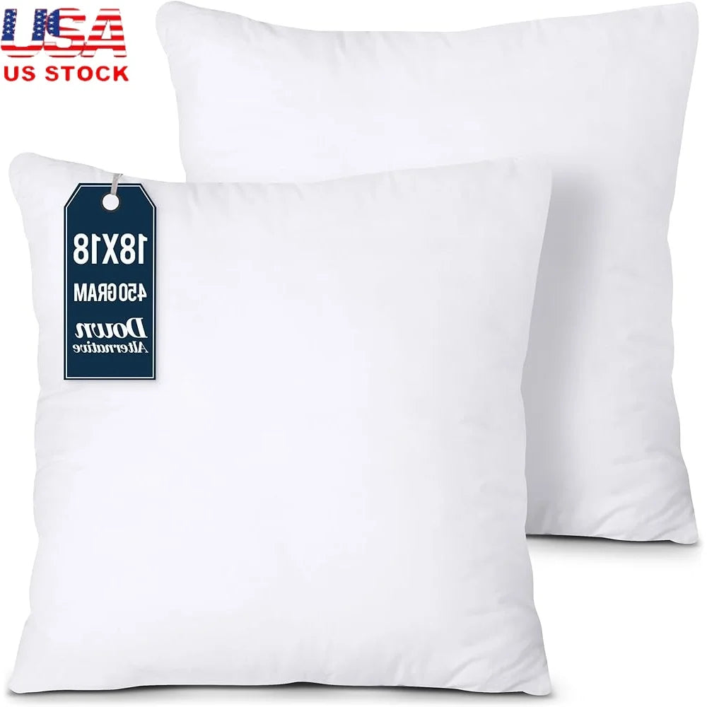 Pack of 2 White Throw Pillow Inserts