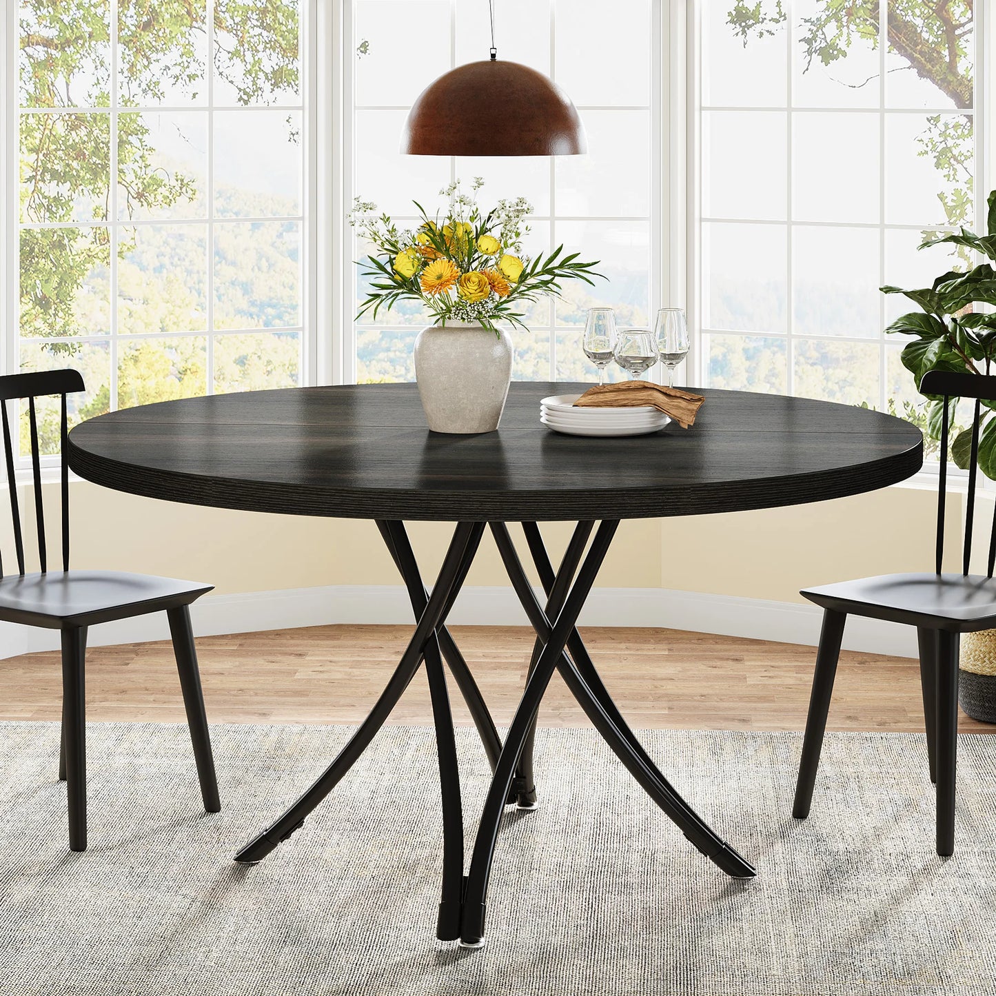 47-Inch Farmhouse Round Dining Table