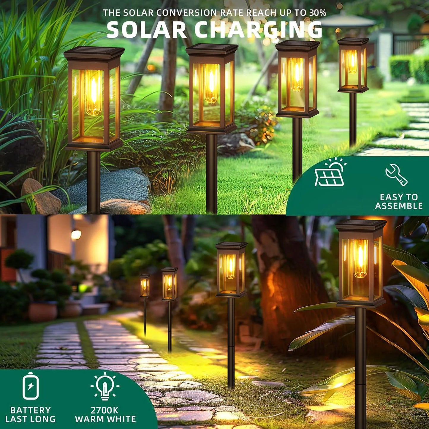 6/12 Pack Walkway Solar Lights