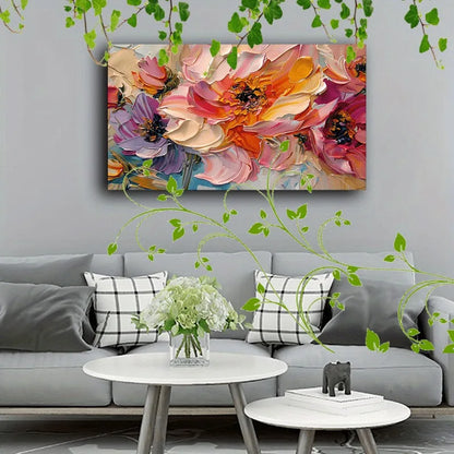 Textured Pastel Floral Wall Canvas